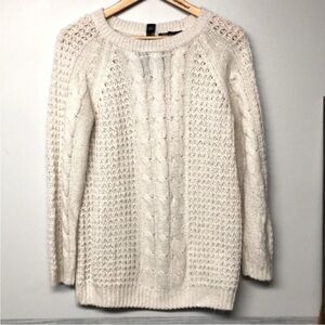 Streetwear Society Cream Knit Keyhole Bow Sweater